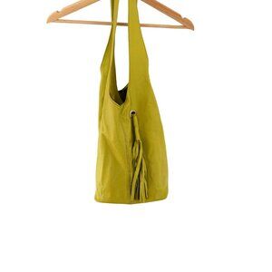 Lime Green Chartreuse Leather Sling Bag